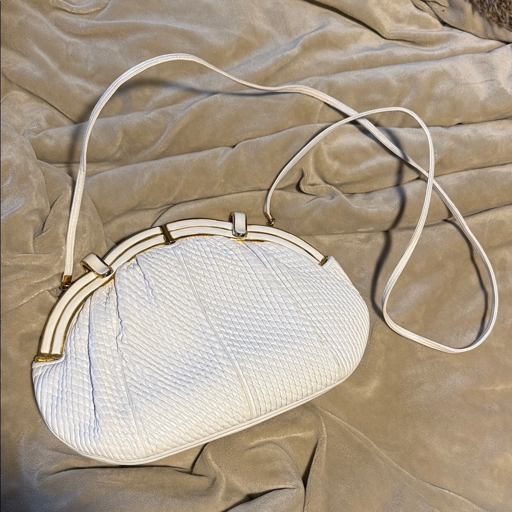 Elegant White and Gold Women's Bag